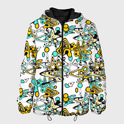 Куртка с капюшоном мужская Abstract pattern waves and streaks, цвет: 3D-черный