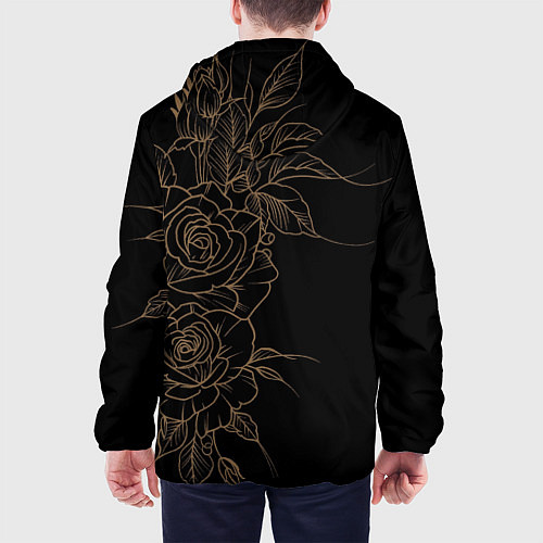 Мужская куртка Элегантные розы на черном фоне / 3D-Черный – фото 4