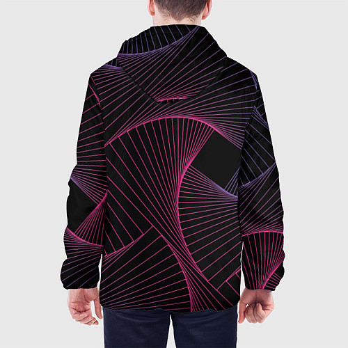 Мужская куртка Неоновые волны градиент / 3D-Белый – фото 4
