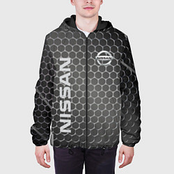Куртка с капюшоном мужская Nissan карбон, цвет: 3D-черный — фото 2