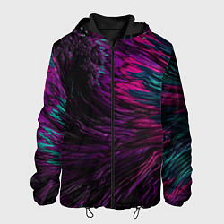 Куртка с капюшоном мужская Разнообразные линии и мазки красок, цвет: 3D-черный