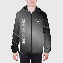 Куртка с капюшоном мужская Mercedes абстракция карбон, цвет: 3D-черный — фото 2