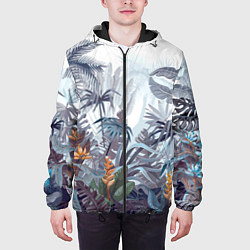 Куртка с капюшоном мужская Пышный тропический лес, цвет: 3D-черный — фото 2