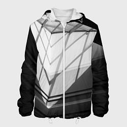 Куртка с капюшоном мужская Абстрактные тени и геометрические фигуры, цвет: 3D-белый