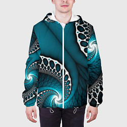 Куртка с капюшоном мужская Странная абстрактная картинка, цвет: 3D-белый — фото 2
