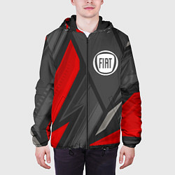 Куртка с капюшоном мужская Fiat sports racing, цвет: 3D-черный — фото 2