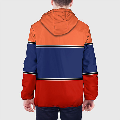 Мужская куртка Combined pattern striped orange red blue / 3D-Белый – фото 4