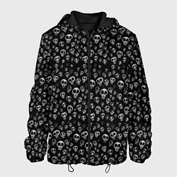 Куртка с капюшоном мужская Черепки - покарябанные, цвет: 3D-черный