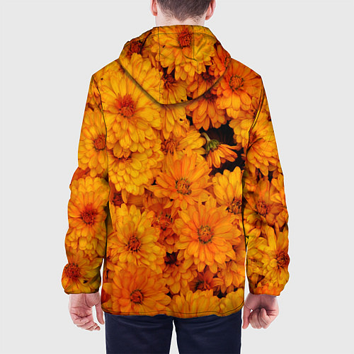 Мужская куртка Фон из желтых цветов / 3D-Белый – фото 4