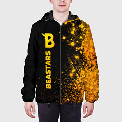 Куртка с капюшоном мужская Beastars - gold gradient: по-вертикали, цвет: 3D-черный — фото 2