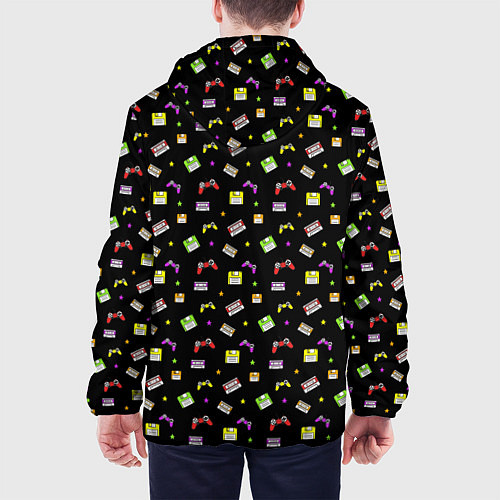 Мужская куртка 90s pattern on black / 3D-Белый – фото 4