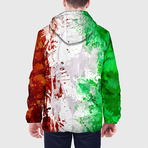 Мужская куртка Флаг Италии - кляксы / 3D-Белый – фото 4