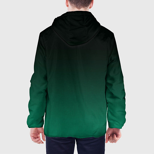 Мужская куртка Черный и бирюзово - зеленый, текстурированный под / 3D-Белый – фото 4