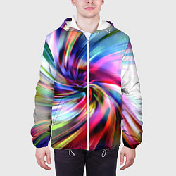Куртка с капюшоном мужская Радужная спираль, цвет: 3D-белый — фото 2