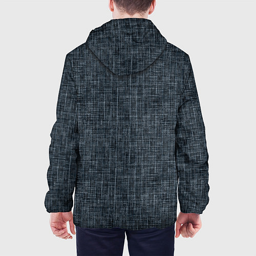 Мужская куртка Черно-синий текстурированный в елочку, под джинсу / 3D-Белый – фото 4