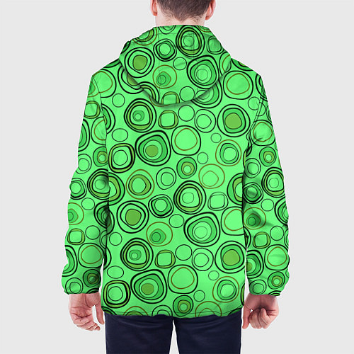 Мужская куртка Ярко-зеленый неоновый абстрактный узор / 3D-Белый – фото 4