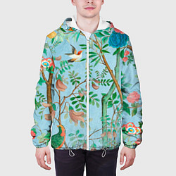 Куртка с капюшоном мужская Райский сад в стиле gucci, цвет: 3D-белый — фото 2