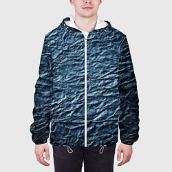 Куртка с капюшоном мужская Текстура мятой бумаги, цвет: 3D-белый — фото 2