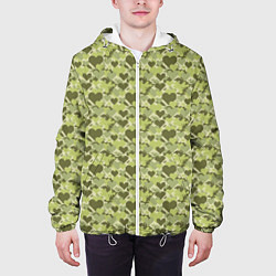Куртка с капюшоном мужская Милитари сердце пиксель, цвет: 3D-белый — фото 2