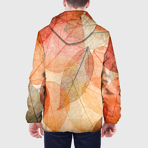 Мужская куртка Осенние прозрачные листья / 3D-Белый – фото 4