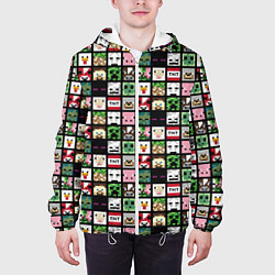 Куртка с капюшоном мужская Minecraft: characters, цвет: 3D-белый — фото 2