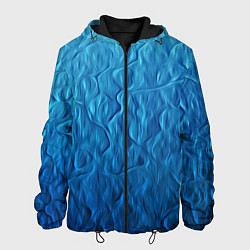 Куртка с капюшоном мужская Волновой паттерн, цвет: 3D-черный