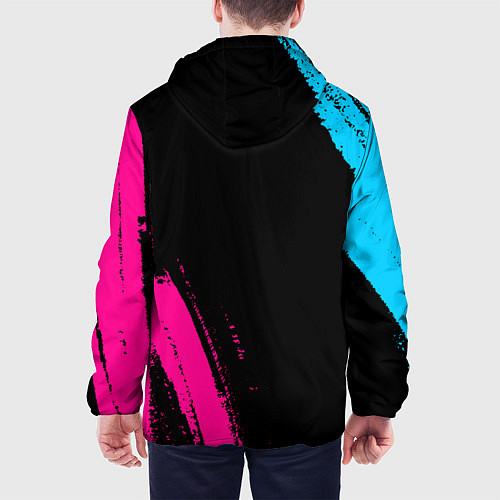 Мужская куртка Manchester City - neon gradient: надпись, символ / 3D-Черный – фото 4