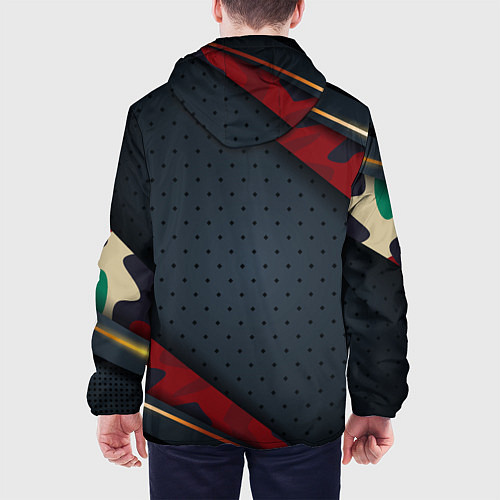 Мужская куртка Герб России черно-красный камуфляж / 3D-Белый – фото 4