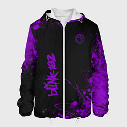 Куртка с капюшоном мужская Blink 182 фиолетовые брызги, цвет: 3D-белый