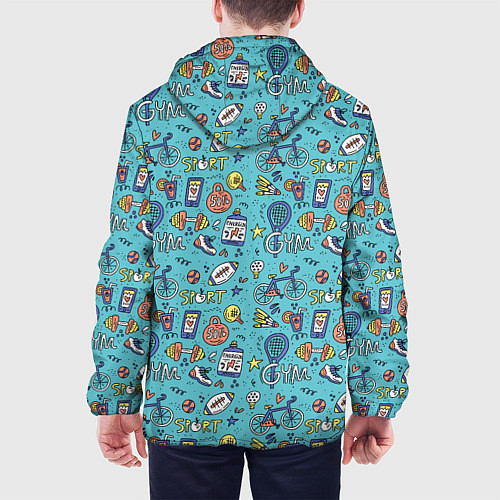 Мужская куртка Спортивный инвентарь и напитки / 3D-Белый – фото 4