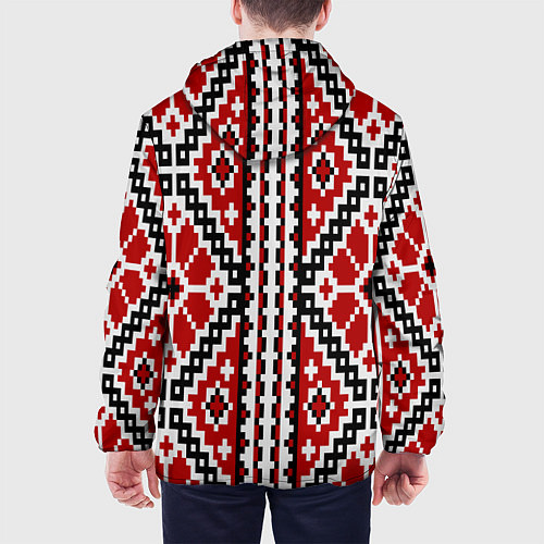 Мужская куртка Вышивка геометрический узор крест / 3D-Белый – фото 4