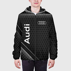 Куртка с капюшоном мужская Audi карбон, цвет: 3D-черный — фото 2