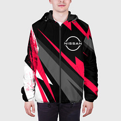 Куртка с капюшоном мужская Nissan fast lines, цвет: 3D-черный — фото 2