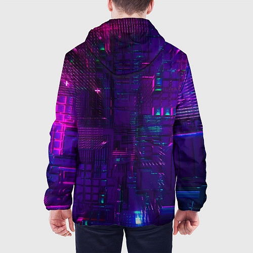 Мужская куртка Матричная вселенная неон / 3D-Черный – фото 4