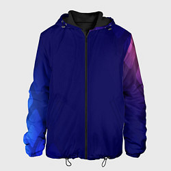 Куртка с капюшоном мужская Темно синий фон, цвет: 3D-черный