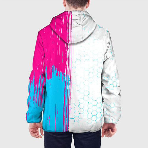 Мужская куртка Free Fire neon gradient style: по-вертикали / 3D-Черный – фото 4