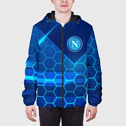 Куртка с капюшоном мужская Napoli Соты абстракция, цвет: 3D-черный — фото 2