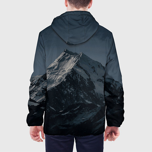Мужская куртка Одинокая ночная гора / 3D-Белый – фото 4