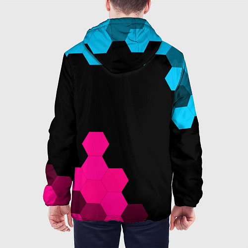 Мужская куртка Zelda - neon gradient: надпись, символ / 3D-Черный – фото 4