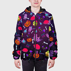 Куртка с капюшоном мужская Это Хэллоуин, цвет: 3D-черный — фото 2