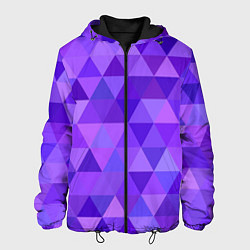 Куртка с капюшоном мужская Фиолетовые фигуры, цвет: 3D-черный