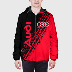 Куртка с капюшоном мужская Audi, цвет: 3D-черный — фото 2
