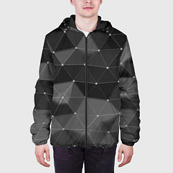 Куртка с капюшоном мужская Геометрический объёмный паттерн, цвет: 3D-черный — фото 2