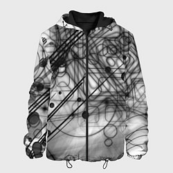 Куртка с капюшоном мужская Геометрические фигуры графика, цвет: 3D-черный