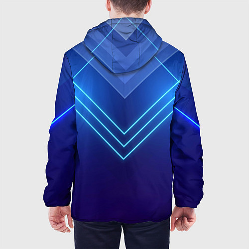 Мужская куртка Глубокий синий с неоновыми полосами / 3D-Белый – фото 4