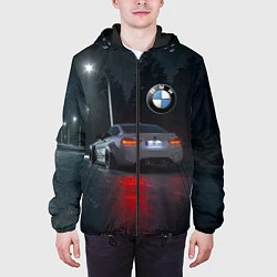 Куртка с капюшоном мужская Крутая бэха на ночной трассе, цвет: 3D-черный — фото 2