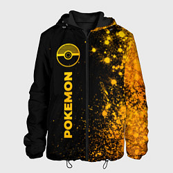 Куртка с капюшоном мужская Pokemon - gold gradient: по-вертикали, цвет: 3D-черный