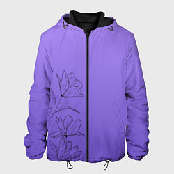 Мужская куртка Красивый фиолетовый градиент с цветами