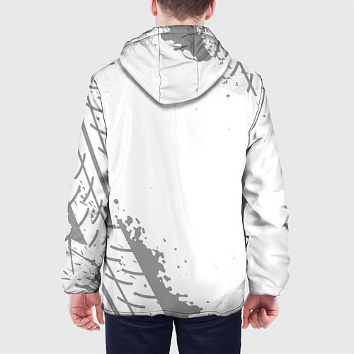 Мужская куртка Exeed speed на светлом фоне со следами шин: надпис / 3D-Белый – фото 4