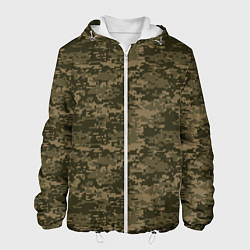 Куртка с капюшоном мужская Камуфляж AOR-1 мелкий, цвет: 3D-белый